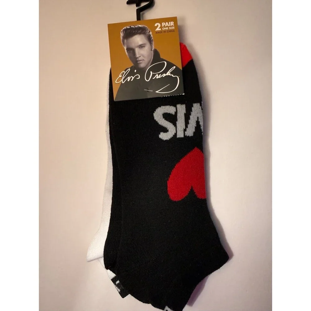 Officially  licensed Elvis Presley novelty ankle socks- 2 pair set